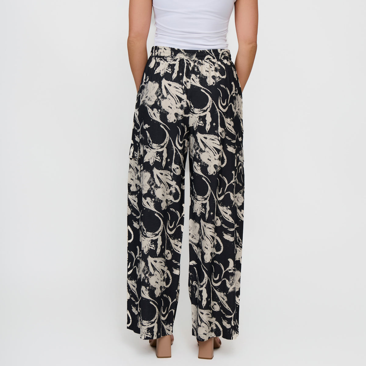 Wide Leg Cargo Pants Hammered Satin Laine Pant