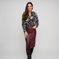 Button Up Top Hammered Satin Odessa Blouse