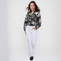 Button Up Top Hammered Satin Odessa Blouse