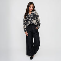 Button Up Top Hammered Satin Odessa Blouse
