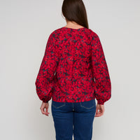 Raglan Blouse Hammered Satin Long Sleeve Leah Top