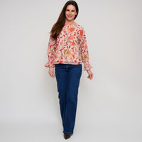 Ruffle Cuff Blouse Poly Georgette Cambria Top