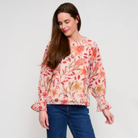 Ruffle Cuff Blouse Poly Georgette Cambria Top