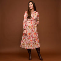 Midi Dress Tie Waist V-Neck Long Sleeve Celeste Dress