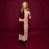 Midi Dress Tie Waist V-Neck Long Sleeve Celeste Dress