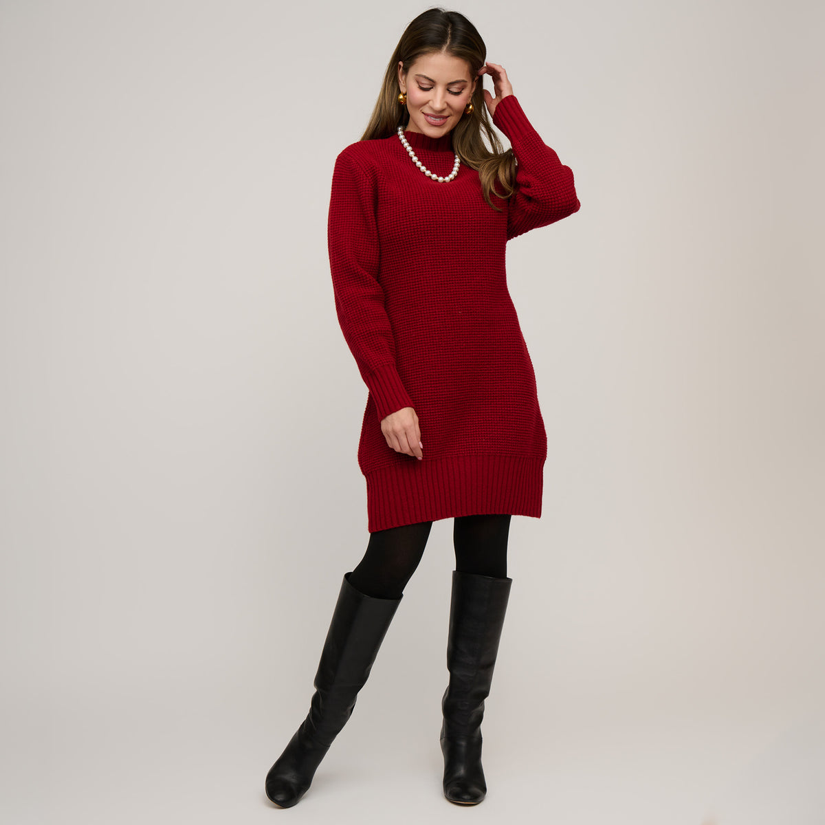 Sweater Dress Chunky Knit Long Sleeve Sidney Dress
