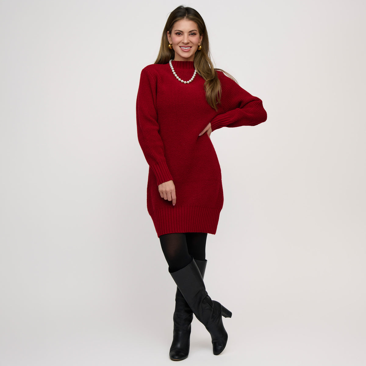 Sweater Dress Chunky Knit Long Sleeve Sidney Dress
