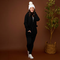 Cable Knit Zip Long Sleeve Hoodie Pom Chloe Sweater