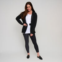 Cable Knit Zip Long Sleeve Hoodie Pom Chloe Sweater