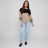 Color Block Sweater Balloon Sleeve Hayley Sweater