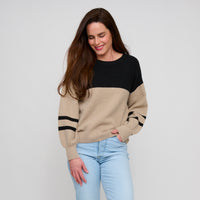 Color Block Sweater Balloon Sleeve Hayley Sweater