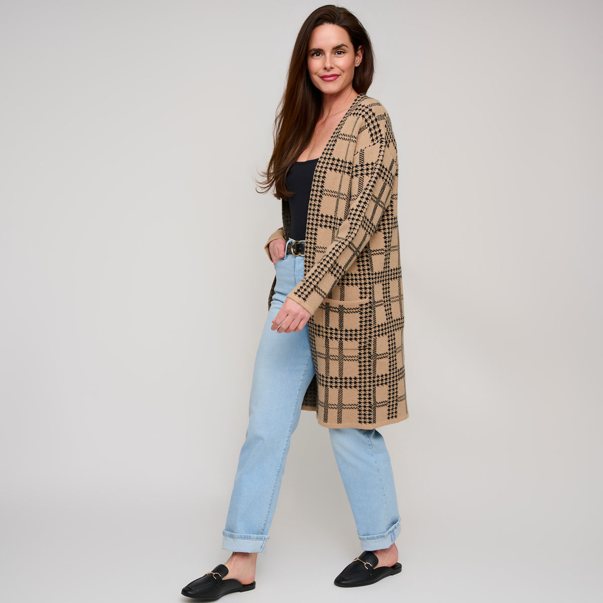 Plaid Cardigan Houndstooth Shaye Sweater