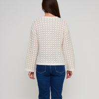 Gingham Knit Sweater Wide Sleeve Dani Sweater