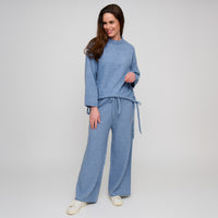 Drawstring Hem Sweater Wide Long Sleeve Sloane Sweater
