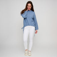 Drawstring Hem Sweater Wide Long Sleeve Sloane Sweater
