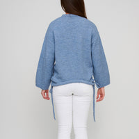 Drawstring Hem Sweater Wide Long Sleeve Sloane Sweater