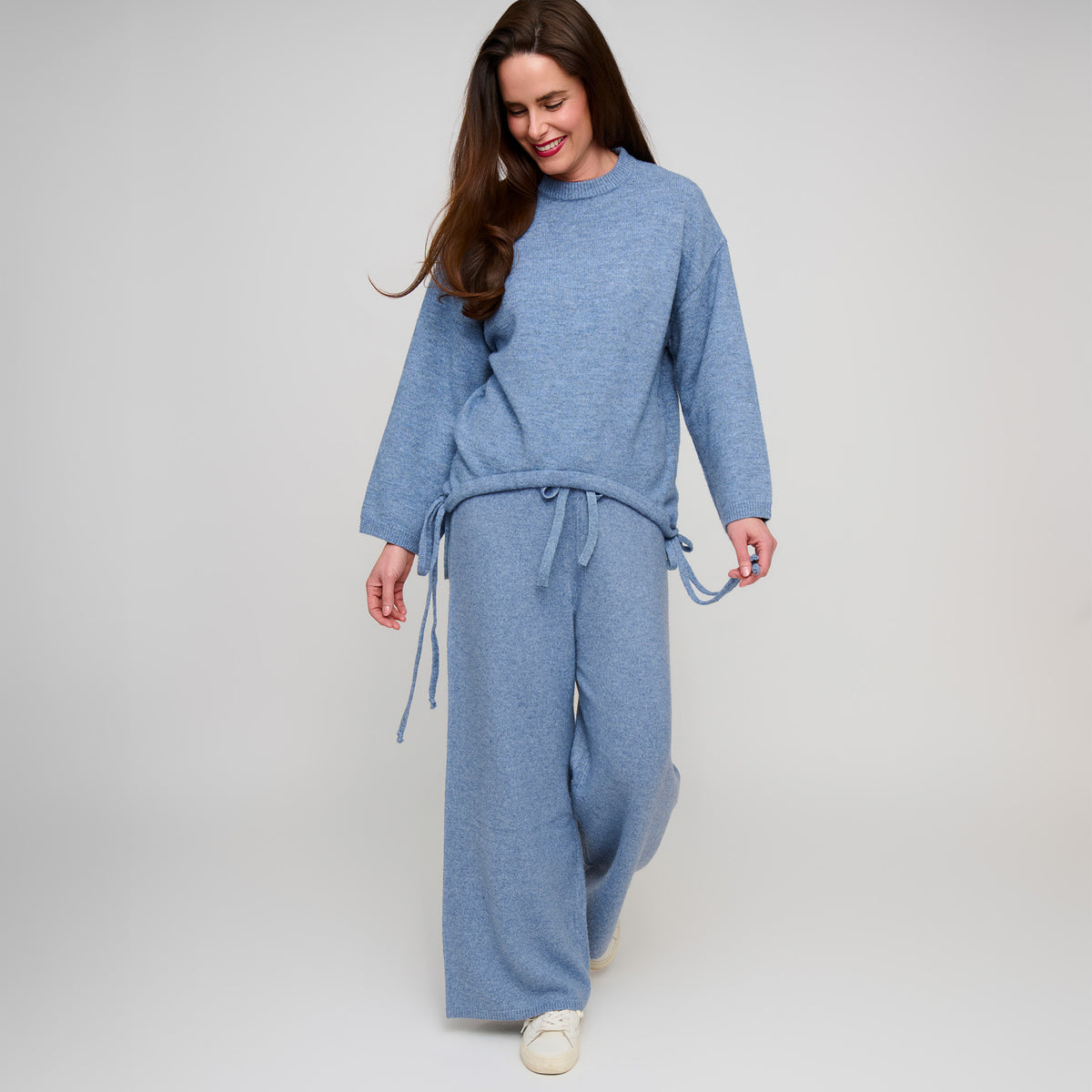 Drawstring Hem Sweater Wide Long Sleeve Sloane Sweater
