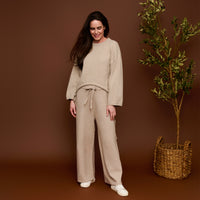 Drawstring Hem Sweater Wide Long Sleeve Sloane Sweater