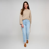 Drawstring Hem Sweater Wide Long Sleeve Sloane Sweater