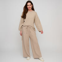 Drawstring Hem Sweater Wide Long Sleeve Sloane Sweater