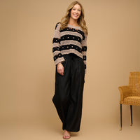 Open Knit Sweater Chenille Crochet Logng Sleeve Vera Sweater