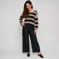 Open Knit Sweater Chenille Crochet Logng Sleeve Vera Sweater