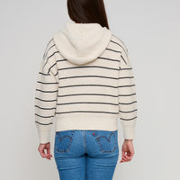 Striped Knit Hoodie Long Sleeve Cohen Sweater