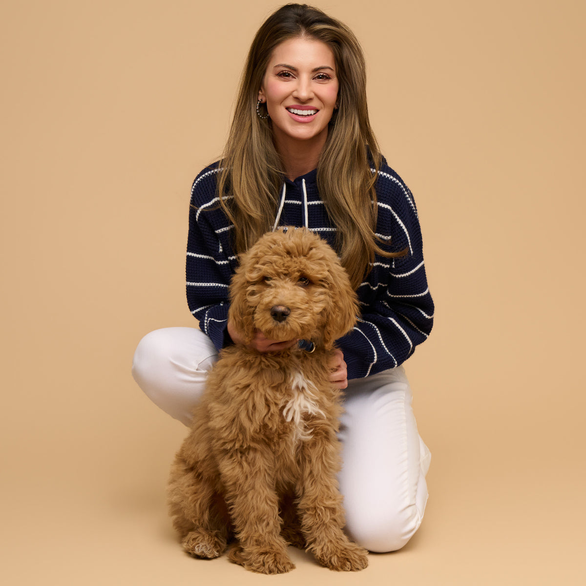 Striped Knit Hoodie Long Sleeve Cohen Sweater