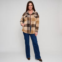 Plaid Flannel Shacket Long Sleeve Lennie Button Front Jacket