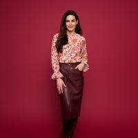Vegan Leather Midi Skirt Corinne Skirt