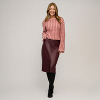 Vegan Leather Midi Skirt Corinne Skirt