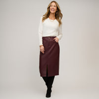 Vegan Leather Midi Skirt Corinne Skirt
