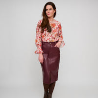 Vegan Leather Midi Skirt Corinne Skirt