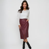 Vegan Leather Midi Skirt Corinne Skirt