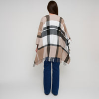 Plaid Wrap Open Front Fringe One Size Alora Shawl