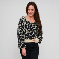 Leopard Sweater Tie Back Fuzzy Taylor Sweater