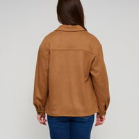 Faux Suede Jacket Button Front Avalon Jacket