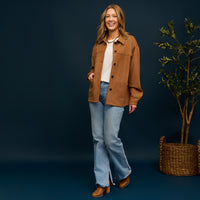 Faux Suede Jacket Button Front Avalon Jacket