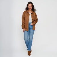 Faux Suede Jacket Button Front Avalon Jacket