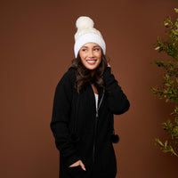 Winter Hat Pom Beanie Metallic Puffer Bianca