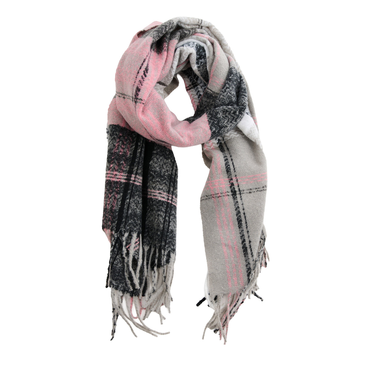 Plaid Scarf Fringe Tartan Brushed Acrylic Callen Wrap