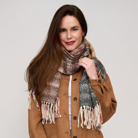 Plaid Scarf Fringe Tartan Brushed Acrylic Callen Wrap