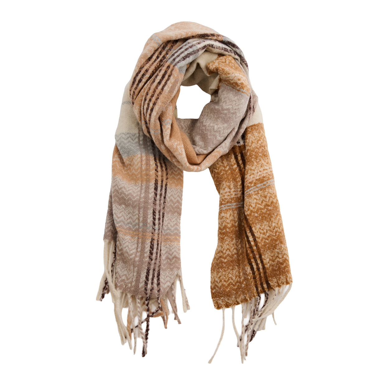 Plaid Scarf Fringe Tartan Brushed Acrylic Callen Wrap