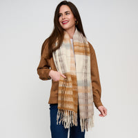 Plaid Scarf Fringe Tartan Brushed Acrylic Callen Wrap