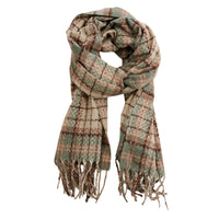 Plaid Scarf Classic Fringe Brushed Acrylic Rory Wrap