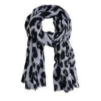 Leopard Print Scarf Lightweight Raw Edge Arden Wrap