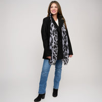 Leopard Print Scarf Lightweight Raw Edge Arden Wrap