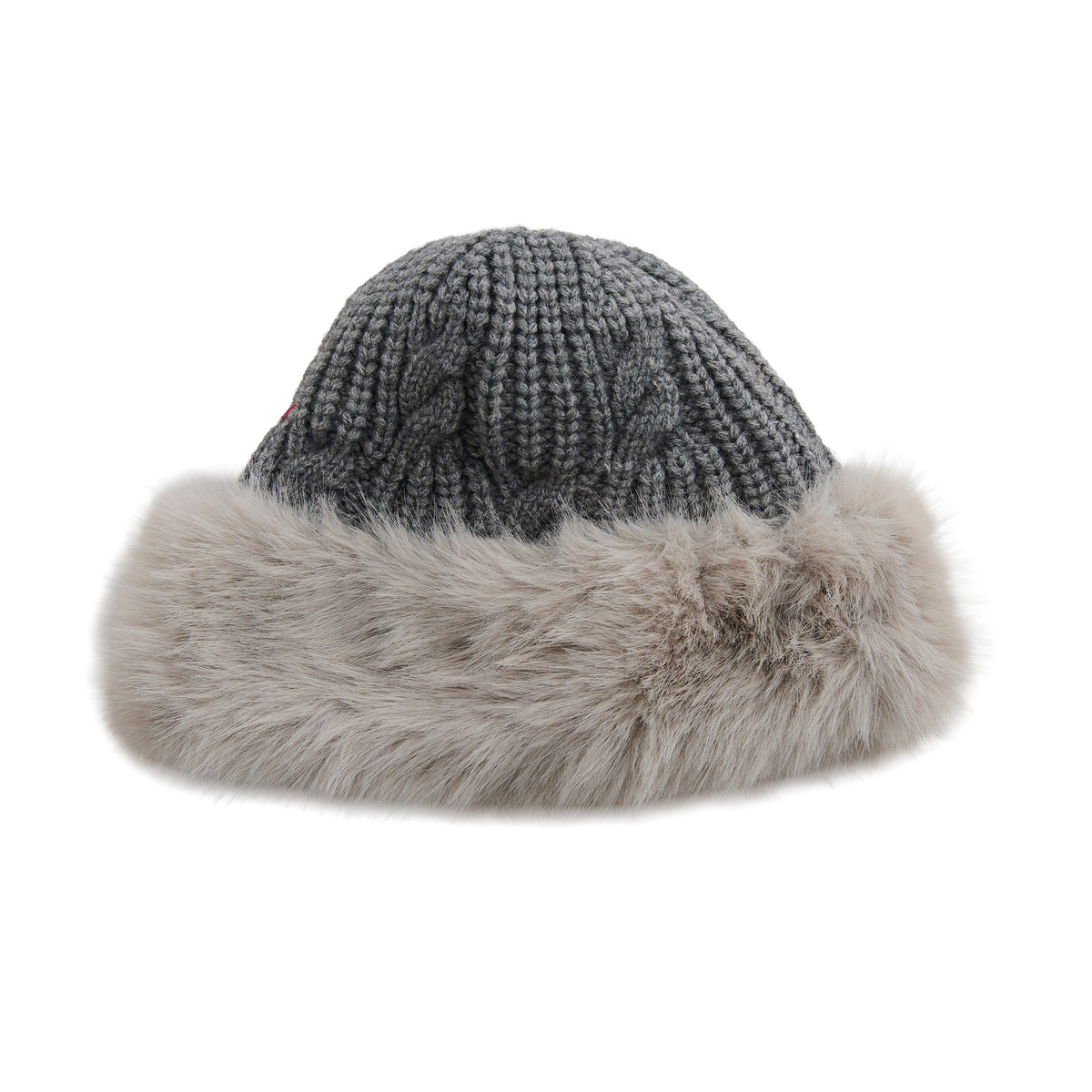 Winter Hat Cable Knit Beanie Faux Fur Fleece Lined Wyatt