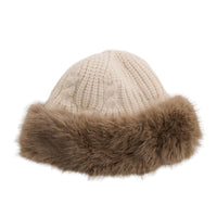 Winter Hat Cable Knit Beanie Faux Fur Fleece Lined Wyatt