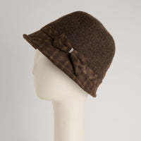 Plaid Cloche Hat Bow Rhinestone Calista Hat